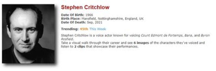 
Stephen Critchlow Age, Birthday, Wikipedia, Who, Nationality, Biography 
